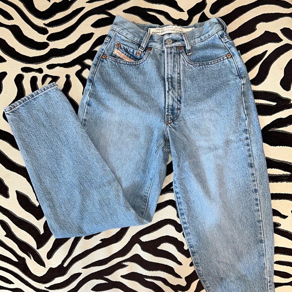 Diesel Light-Medium Wash Tapered Leg Jeans
